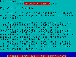 Adventure G - Ground Zero (1984)(Artic Computing)